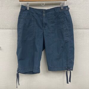 Eddie Bauer‎ Blue Drawstring Hem Cargo  Mercer Fit Bermuda Shorts Petite 2